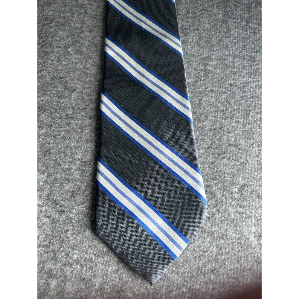 Brooks‎ Brothers "346" Men's 100% Silk USA Made Blue White Striped Neck Tie